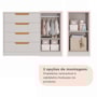Cômoda Infantil Caramelo 1 Porta e 4 Gavetas Off White/Nature - Permóbili Baby