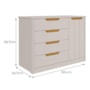 Cômoda Infantil Caramelo 1 Porta e 4 Gavetas Off White/Nature - Permóbili Baby
