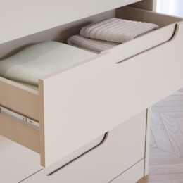 Cômoda Infantil Caramelo 1 Porta e 4 Gavetas Off White - Permóbili Baby