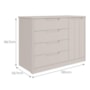 Cômoda Infantil Caramelo 1 Porta e 4 Gavetas Off White - Permóbili Baby