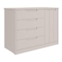 Cômoda Infantil Caramelo 1 Porta e 4 Gavetas Off White - Permóbili Baby