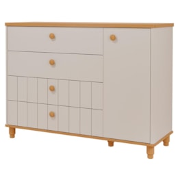 Cômoda Infantil Cupcake 1 Porta e 4 Gavetas Off White/Nature - Permóbili Baby Cômoda Infantil Cupcake 1 Porta e 4 Gavetas Off White/Nature - Permóbili Baby