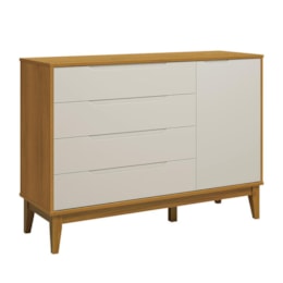 Cômoda Infantil Elfe Classic 1 Porta 4 Gavetas Areia/Savana com Pés Amadeirado - Reller Móveis  Cômoda Infantil Elfe Classic 1 Porta 4 Gavetas Areia/Savana com Pés Amadeirado - Reller Móveis