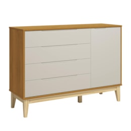 Cômoda Infantil Elfe Classic 1 Porta 4 Gavetas Areia/Savana com Pés Madeira Natural - Reller Móveis  Cômoda Infantil Elfe Classic 1 Porta 4 Gavetas Areia/Savana com Pés Madeira Natural - Reller Móveis