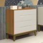 Cômoda Infantil Elfe Classic 4 Gavetas Areia/Savana com Pés Amadeirado - Reller Móveis