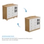 Cômoda Infantil Elô New 1 Porta com Janela e 4 Gavetas Branco Brilho/Amêndoa - Móveis Peroba