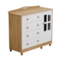 Cômoda Infantil Elô New 1 Porta com Janela e 4 Gavetas Branco Brilho/Amêndoa - Móveis Peroba