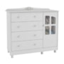Cômoda Infantil Elô New 1 Porta com Janela e 4 Gavetas Branco Brilho - Móveis Peroba