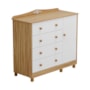 Cômoda Infantil Elô New 1 Porta e 4 Gavetas Branco Brilho/Amêndoa - Móveis Peroba