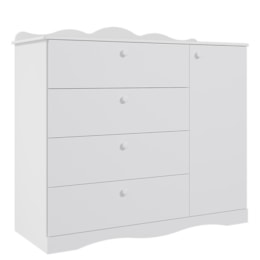 Cômoda Infantil Encanto 1 Porta e 4 Gavetas Branco - Permóbili Baby Cômoda Infantil Encanto 1 Porta e 4 Gavetas Branco - Permóbili Baby