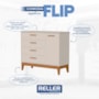 Cômoda Infantil Flip 1 Porta e 4 Gavetas Areia Fosco - Reller Móveis