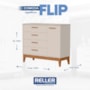 Cômoda Infantil Flip 1 Porta e 4 Gavetas Areia Fosco - Reller Móveis
