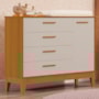 Cômoda Infantil Flip 1 Porta e 4 Gavetas Areia Fosco/Savana - Reller Móveis