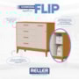 Cômoda Infantil Flip 1 Porta e 4 Gavetas Areia Fosco/Savana - Reller Móveis