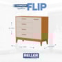 Cômoda Infantil Flip 1 Porta e 4 Gavetas Areia Fosco/Savana - Reller Móveis