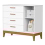 Cômoda Infantil Flip 1 Porta e 4 Gavetas Branco Fosco - Reller Móveis