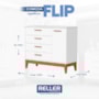 Cômoda Infantil Flip 1 Porta e 4 Gavetas Branco Fosco - Reller Móveis