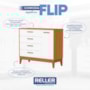 Cômoda Infantil Flip 1 Porta e 4 Gavetas Branco Fosco/Savana - Reller Móveis
