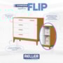 Cômoda Infantil Flip 1 Porta e 4 Gavetas Branco Fosco/Savana - Reller Móveis