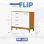 Cômoda Infantil Flip 1 Porta e 4 Gavetas Branco Fosco/Savana - Reller Móveis