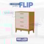 Cômoda Infantil Flip 4 Gavetas Areia Fosco/Savana - Reller Móveis