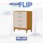 Cômoda Infantil Flip 4 Gavetas Areia Fosco/Savana - Reller Móveis