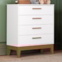Cômoda Infantil Flip 4 Gavetas Branco Fosco - Reller Móveis