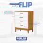 Cômoda Infantil Flip 4 Gavetas Branco Fosco/Savana - Reller Móveis