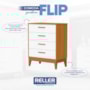 Cômoda Infantil Flip 4 Gavetas Branco Fosco/Savana - Reller Móveis