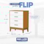 Cômoda Infantil Flip 4 Gavetas Branco Fosco/Savana - Reller Móveis