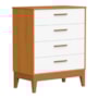 Cômoda Infantil Flip 4 Gavetas Branco Fosco/Savana - Reller Móveis