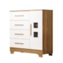 Cômoda Infantil Fly 1 Porta 4 Gavetas Branco/Amadeirado – Tigus Móveis