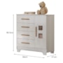 Cômoda Infantil Fly 1 Porta 4 Gavetas Branco – Tigus Móveis