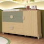 Cômoda Infantil Gracia 1 Porta e 4 Gavetas Oliva/Naturale - Reller Móveis
