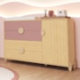 Cômoda Infantil Gracia 1 Porta e 4 Gavetas Rosê/Naturale - Reller Móveis
