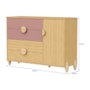 Cômoda Infantil Gracia 1 Porta e 4 Gavetas Rosê/Naturale - Reller Móveis