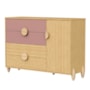 Cômoda Infantil Gracia 1 Porta e 4 Gavetas Rosê/Naturale - Reller Móveis
