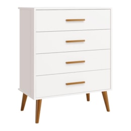 Cômoda Infantil Isis 4 Gavetas Branco - Reller Móveis  Cômoda Infantil Isis 4 Gavetas Branco - Reller Móveis