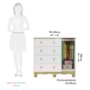 Cômoda Infantil Júnior New 1 Porta e 4 Gavetas Branco Brilho/Amêndoa - Móveis Peroba