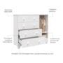 Cômoda Infantil Júnior New 1 Porta e 4 Gavetas Branco Brilho - Móveis Peroba