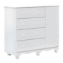 Cômoda Infantil Júnior New 1 Porta e 4 Gavetas Branco Brilho - Móveis Peroba