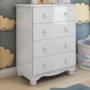 Cômoda Infantil Júnior New 4 Gavetas Branco Brilho - Móveis Peroba