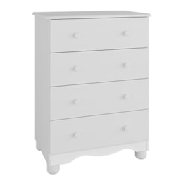 Cômoda Infantil Júnior New 4 Gavetas Branco Brilho - Móveis Peroba