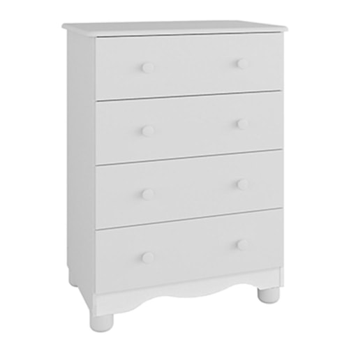 Cômoda Infantil Júnior New 4 Gavetas Branco Brilho - Móveis Peroba
