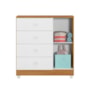 Cômoda Infantil Life 1 Porta 4 Gavetas Branco/Amadeirado – Tigus Móveis