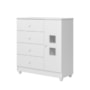 Cômoda Infantil Life 1 Porta 4 Gavetas Branco – Tigus Móveis