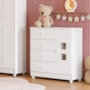 Cômoda Infantil Life 1 Porta 4 Gavetas Branco – Tigus Móveis