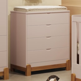 Cômoda Infantil Lotus 4 Gavetas Rosa Fosco - Reller Móveis Cômoda Infantil Lotus 4 Gavetas Rosa Fosco - Reller Móveis