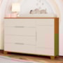 Cômoda Infantil Luna 1 Porta e 4 Gavetas Areia Fosco/Savana - Reller Móveis
