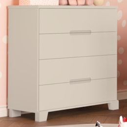 Cômoda Infantil Luna 4 Gavetas Areia Fosco - Reller Móveis